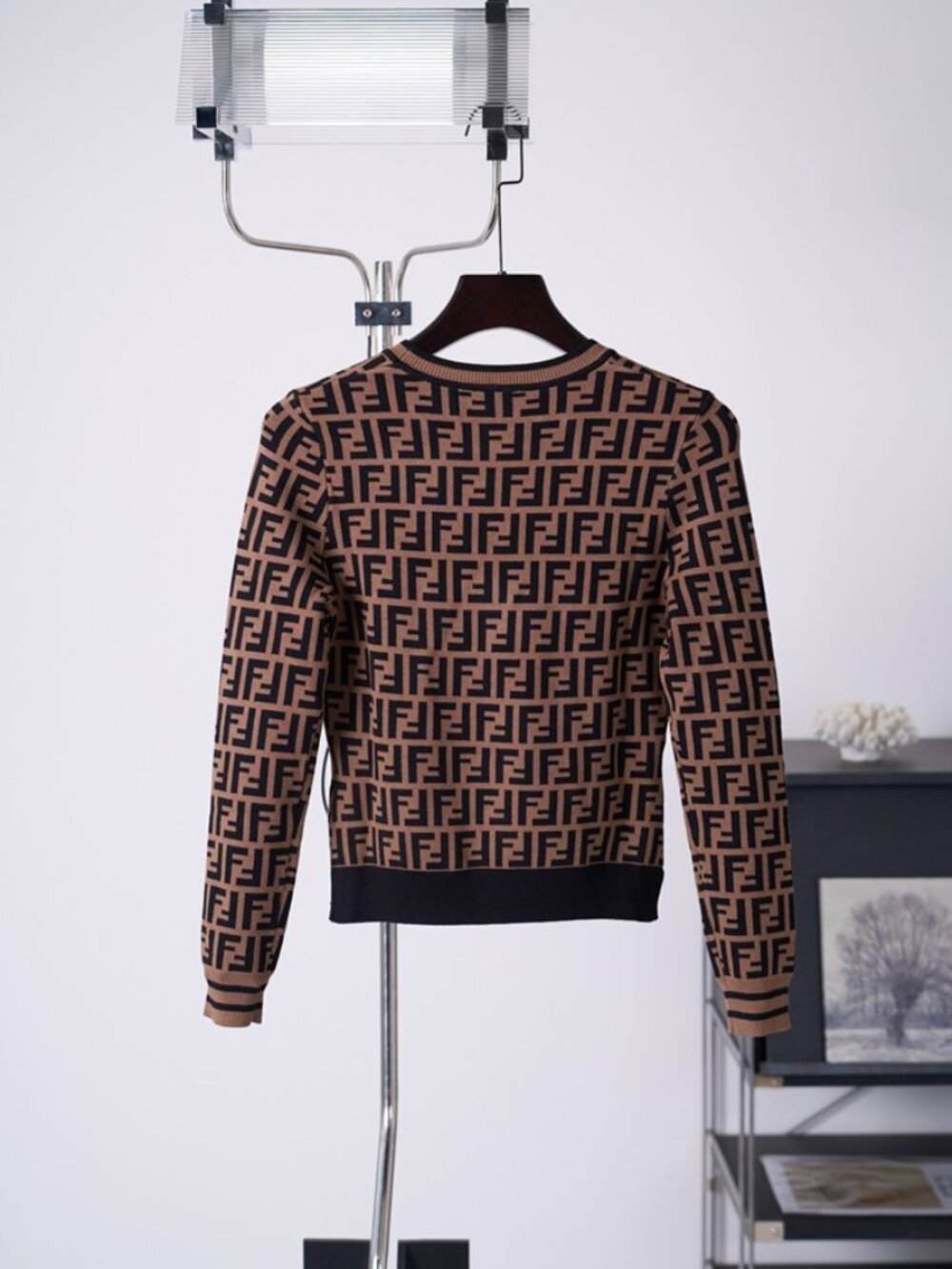 Fendi FF Monogram Cotton Knit Sweater - Picture 2 of 9
